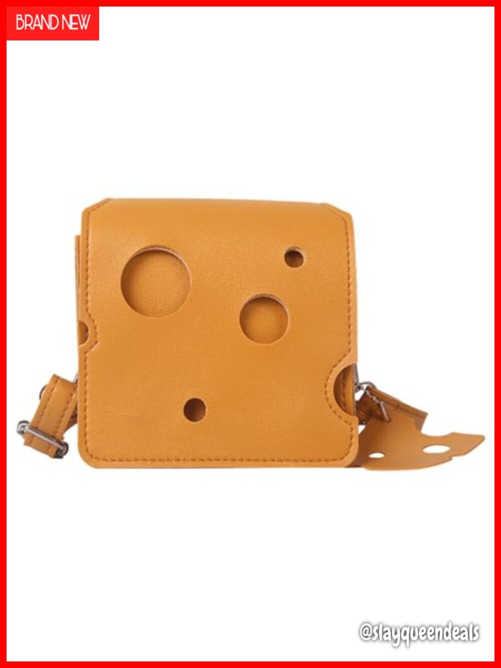 Cheese Shaped PU Leather Crossbody Bag Mini Shoulder Handbag Wallet Purse